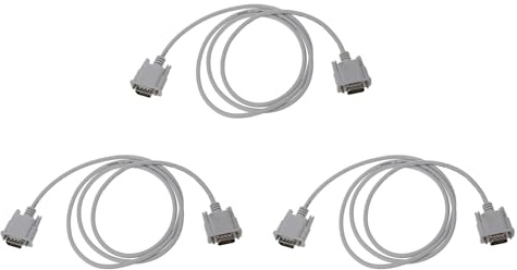 3X VGA DB15 Male vers RS232 DB9 Adapteur Masculin de Pin Cable/Video Graphic Extension Cable (Blanc, 1.4M)