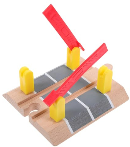 Milisten Wooden Railway Barricade Model Toy for Boys and Girls, Diy Train Track Road Block, Educational Pretend Play Accessory for Train Track Accessories and Simulation Games