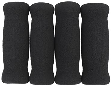 WOONEKY Fahrrad Griffe Lenkergriffe 4 Stück aus Gummi Schwarz Leicht Passend für 22mm Lenker 110mm Länge für Fahrradlenker
