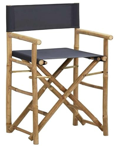 Eleganz 2 STK. Klappbare Regiestühle aus Bambus & Stoff (100% Polyester) – Leicht & Stabil für Garten, Balkon & Camping – Platzsparend & Wetterfest