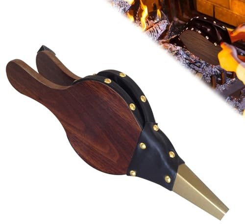 Riisoyu Fuelle de Soplado de Madera, Soplador de Chimenea Manual Fuelle Soplador de Aire Accesorios para Barbacoas y Ahumadores para Barbacoas Al Aire Libre, Campamentos, Incendios En La Chimenea