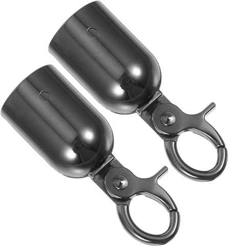PACKOVE Embouts de Corde en Alliage de Zinc 28mm Lot de 2 Crochets Butée Fin de Corde Noir Brillant pour Barrières de Sécurité Raccords de Câble Robustes Adaptés aux Poteaux de