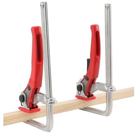 YILIKISS 2 Stück Ganzstahl Tischzwinge mit Hebelgriff Hebelzwinge Schnellspanner Zwinge mit 160mm Kapazität und 60mm Kehlentiefe zum Schleifen, Schneiden