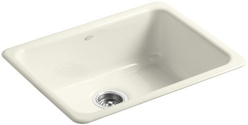 KOHLER K-6585-96 Iron/Tones Self-Rimming Undercounter Kitchen Sink, Biscuit