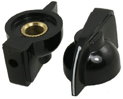 Sourcingmap 6 mm 15/64 Zoll Schaft Loch Durchmesser Potentiometer Pot Pointer Knauf Gap – Schwarz (5-teilig) de