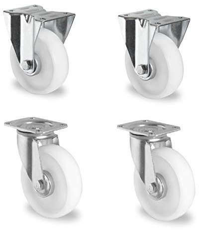 4 Stück Lenkrollen Bockrollen Transportrollen lenkbar 200 mm Kunststoffrad Rollenlager