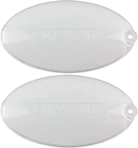 SPARES2GO Light Diffuser Lens Oval Cover Plate Compatible with Rangemaster Cooker Hood (Pack of 2, 100mm x 52mm)