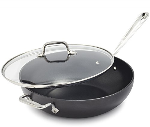 All-Clad 2100090553 E1009364 E7859464 HA1 Hard Anodized Nonstick Dishwaher Safe PFOA Free Chefs Pan/Wok Cookware, 12-Inch, Black, Aluminum