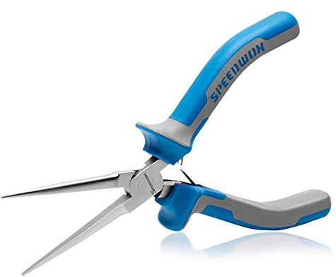 SPEEDWOX 6 Inches Needle Nose Pliers Mini Extra Long Nose Precision Nippers Thin Flat Jaws Micro Functional Precision Wire Looping Fine Pliers