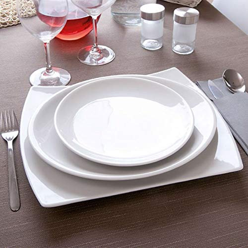 Assiettes ovale porcelaine blanche - D 28 cm - Siviglia x 6