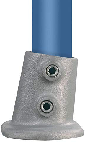 Klemp - Boden-Flansch, oval, 0-11°, Wand-Flansch, Decken-Flansch, Stütze, Temperguss galvanisiert, feuerverzinkt, inkl. Schrauben Typ 12SC - 33,7 mm / 1