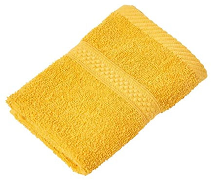 HOMESCAPES Toalla de franela de algodón turco amarillo ocre súper suave, gruesa y absorbente, 500 g/m², peso pesado para el lujo diario