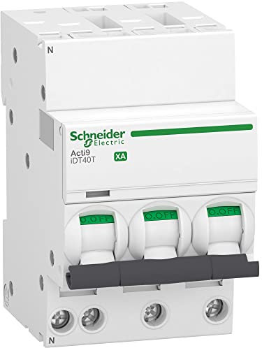 Schneider Electric - Acti9 iDT40T XA - disjoncteur modulaire - auto/vis - 3P+N 40A courbe C - 6kA - A9PA2740
