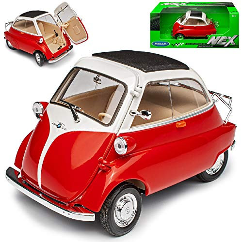 Welly B*M*W Isetta Rot mit Weiss 1955-1962 1/18 Modell Auto