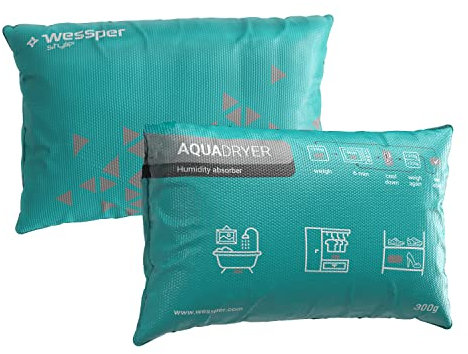 Wessper Deumidificatore sacchetto riutilizzabile Wessper deumidificatore in silice essiccante granulato di umidità per guardaroba, auto, scarpe, camera da letto, 1 pezzo da 300 g