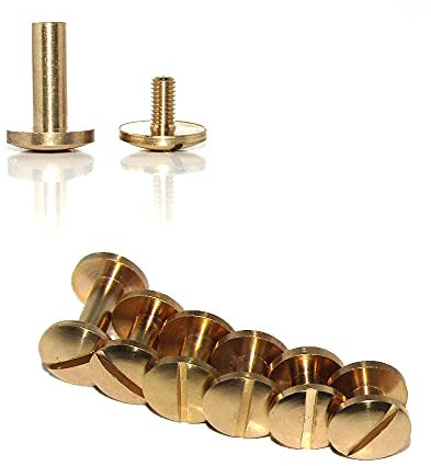 10-Sätze 8mm×3mm Gürtelschraube, Lederschraube, Handwerksschraube, Messing Nieten, Chicago Nagel, Stud Bag Nagel, Bogenkopf, Hohlniet