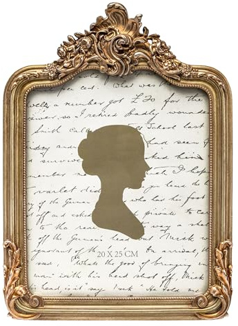 AELS 8x10 Inch Vintage Picture Frame, Elegant Antique Photo Frames with Glass Front, Photo Display, Tabletop Wall Hanging, Gift Ideas, Gold