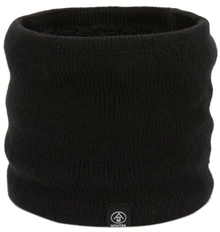 HGDGears Winter Neck Warmer for Men,Thermal Scarf,Double-Layer Thicken Windproof Scarves,Knitted Snood Sports,Outdoor,Cycling,Bicycles and Skiing(Bright Black)