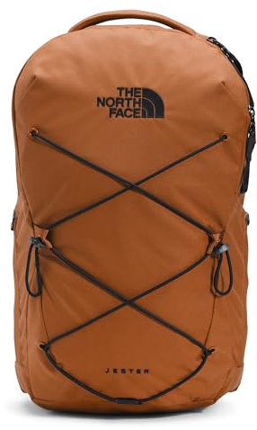 The North Face Men's Jester, TNF Black/Fiery Red, One Size, Leather Brown/Tnf Black-npf, One Size, Jester Everyday Laptop Backpack | Commuter Daypack with Water Repellent Finish, 16 Laptop Sleeve