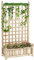 Outsunny Garden Planters with Trellis for Climbing Vines, Wooden Raised Beds for Garden, Free Standing Flower Pot, Indoor Outdoor Display Rack, 64 x 28 x 120 cm, Natural