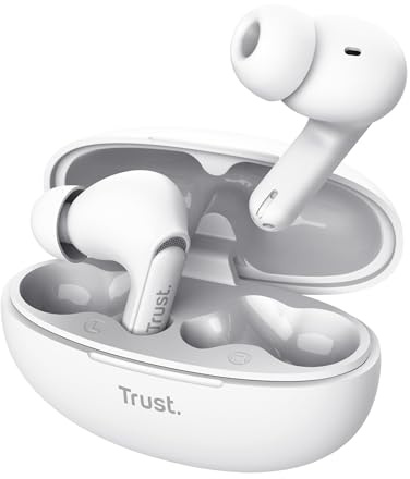 Trust Yavi Ecouteurs Bluetooth sans Fil in Ear, 2 Microphones ENC, Blanc