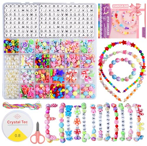 WuikerDuo Kit de Fabrication de Perles Pour Enfants - Bijoux, Bracelets et Colliers Pour Filles, Bracelets de l'Amitié