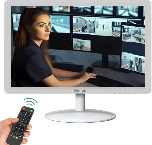 Eoulyee 24 pollici CCTV Monitor bianco display di sorveglianza monitor telecamera di sicurezza interfaccia multifunzione HDMI, AV, BNC, VGA, USB, ingresso PC, LCD del computer 1920x1080 Full HD