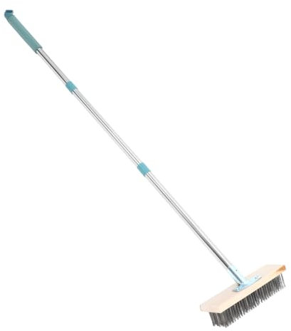 TOPBATHY Brosse à Récurer Long Manche pour Sols Béton Balai Poils Durs Extérieur Brosse Terrasse Garage Nettoyage