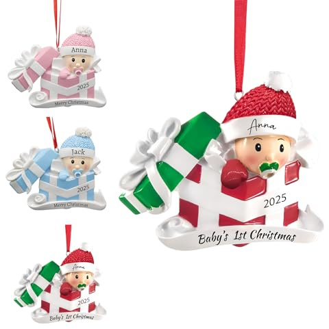 Personalisierter Christbaumschmuck Zur Ersten Geburt des Babys 2025 Baby Weihnachtsbaumschmuck Mit Namen Weihnachtskugeln Mit Namen und Datum Weihnachtskugel Selber Gestalten