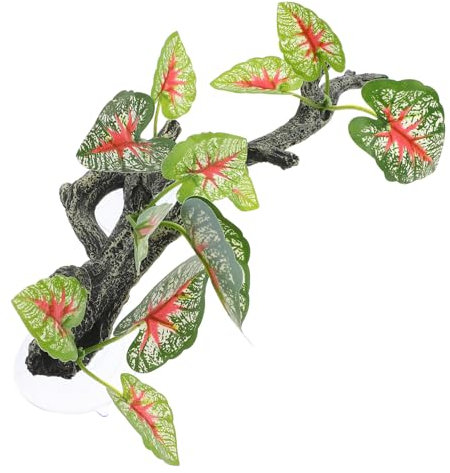 Happyyami Künstliche Terrariumpflanze Aus Harz Dekoration Für Reptilien-Terrarium Pflanzenmodell Aus Kunstharz Gefälschte Pflanze Für Amphibienhabitat Grüne Zierpflanze Für Terrarium