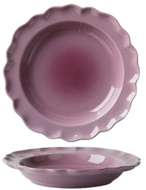Plato de postre rosa de cambio gradual, plato de pasta italiana, cuenco de arroz para el hogar, plato de 8 pulgadas, color morado