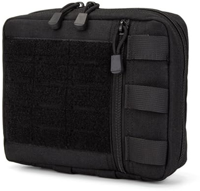 Tactical Admin Molle Pouch, Médico EMT Polybag, Bolsas de Cinturón de Senderismo para Revistas, Mapa Pequeñas Herramientas, Negro , größe m, Classique