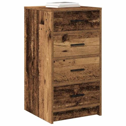 vidaXL Sideboard mit Schubladen Altholz 40 x 41 x 75 cm Holzwerkstoff, Moderne Sideboard, rechteckiges Aufbewahrungssystem mit Schubladen, Matte Oberfläche für das Wohnzimmer