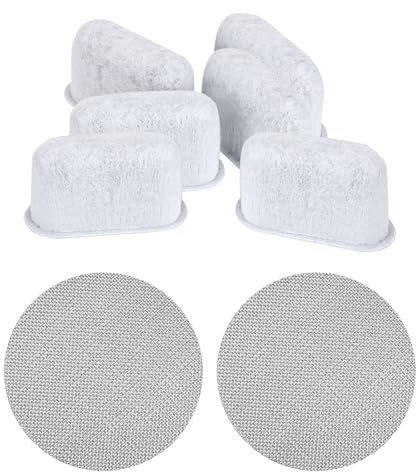 Tinoaly 6pcs Espresso Machine Filter with 2pcs Espresso Puck Screen, Reusable 51mm 150μm Coffee Puck Screen Activated Charcoal Machine Filter Accessories for Delonghi 7313285779