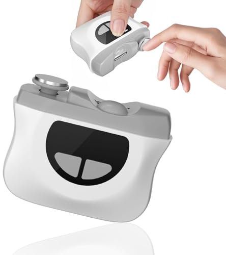 Tagliaunghie Elettrico, 2025 Nuovo Taglia unghie Automatico con Luce LED, Tagliaunghie Elettrico Portatile 3 in 1 per Unghie con 3 Velocità, Nessun Rumore, per Neonati, Adulti, Anziani - Bianco