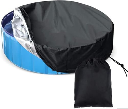 Round Pool Cover, Solar Covers For Above Ground Pools,swimming Pool Cover，hot Tub Cover Ideal For Waterproof And Dustproof, Black, 12FT x 1 FT/365cm x 30cm
