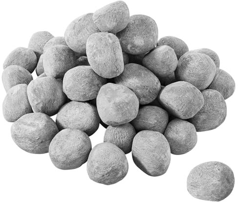 VEVOR Sfere di Fuoco in Ceramica, 25,4-50,8 mm, 48 Pezzi, Pietre Laviche per Uso Interno ed Esterno, Pietre Decorative per Braciere, per Caminetti a Propano Gas, Stufe, Cortili, Campeggio, Nero