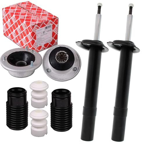 2x Gas Stoßdämpfer + Febi Domlager vorne | für 5er E39 Touring Kombi Kompatibel mit 5 (E39),5 Touring (E39)