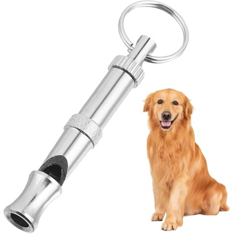 ANDRESLAD Verstellbare Hundepfeife aus Langlebigem Nickel Messing mit Schlüsselring Einstellbarem Ultraschallton und Hörbarem Signal Tragbar für Effektives Hundetraining und Agility Sport