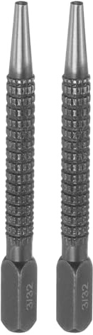 QUARKZMAN 2Pcs Pointeau Central 3/32 Acier Au Carbone Pointeau A Glisser Non Tapered Pour Alignement Outil A Trou Central Pour Plastique Metal Bois Marquage