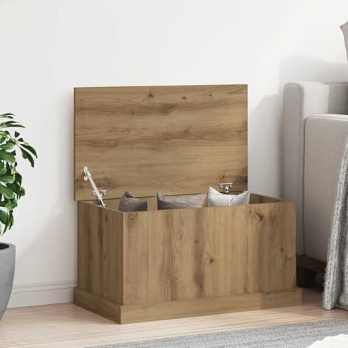 IBUQDDV Cassapanca in legno di quercia Artisan, 70 x 40 x 38 cm, con coperchio per riporre lo spazio e utilizzabile come tavolo, materiale durevole per la casa