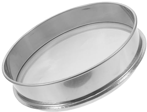 Cedazo Filtrante de Acero Inoxidable Redondo para Barro Vidriado | Plata, 20cm de Diámetro, Malla Fina para Esmalte Cerámico y Aplicaciones Industriales y Artesanales