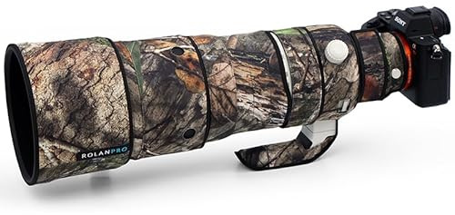 Rolanpro Copriobiettivo impermeabile mimetico per Sony FE 100-400 mm F4.5 GM OSS Lens Custodia protettiva abbigliamento #31 Jungle camo impermeabile