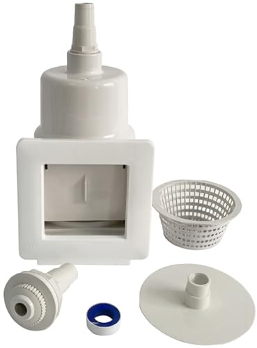 Striegro Kit Skimmer per Piscina Fuori Terra, Skimmer a Parete Passante in plastica per Piscina Fuori Terra - Sostituzione, Bianco.