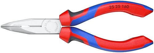 Knipex 2525160 Angled Chain Nose Pliers with Cutter with Comfort Grip, 6.25 Inch