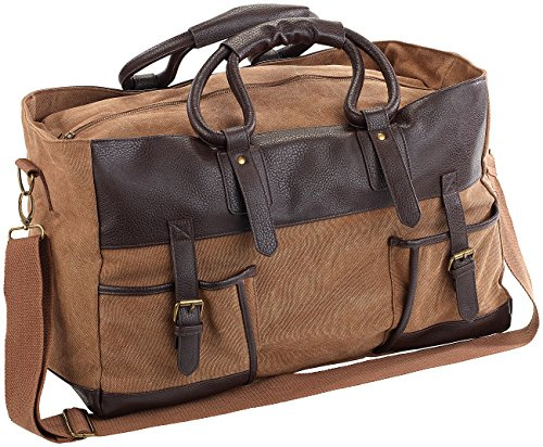 Xcase Canvas Tasche: Canvas-Reisetasche mit 2 Außentaschen und Schultergurt, 30 Liter (Handgepäck-Reisetasche, Kleine Reisetasche Handgepäck, Sporttasche)
