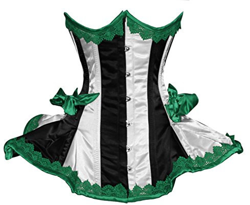 luvsecretlingerie Damen Taillentraining Schwerlast Doppelt Stahl Knochen Unterbrust Korsett Steampunk Satin Corsage #8408-SA