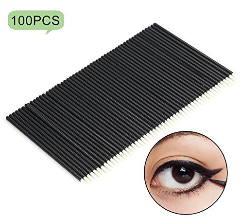 100 Pcs Kit de Pinceaux ,Jetables Pinceau pour Cils Nettoyage Non Pelucheux en Microfibre pour Extensions de Cils Maquillage Brosse à LèVres Outils Eyeliner Lip Liner Pinceaux