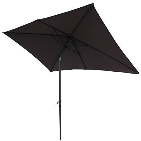 Pure Home & Garden Kurbelschirm Sunny 250 x 200 cm anthrazit, mit UV-Schutz 40 Plus, Knicker und abnehmbarem Bezug