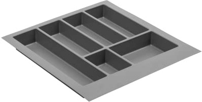 GTV - Axispace Drawer Insert I Cutlery Tray for Drawers Cutlery Insert Drawer Insert Kitchen I Kitchen Cabinet Plastic Cutlery Tray Cutlery Storage I Anthracite 440 x 472 mm